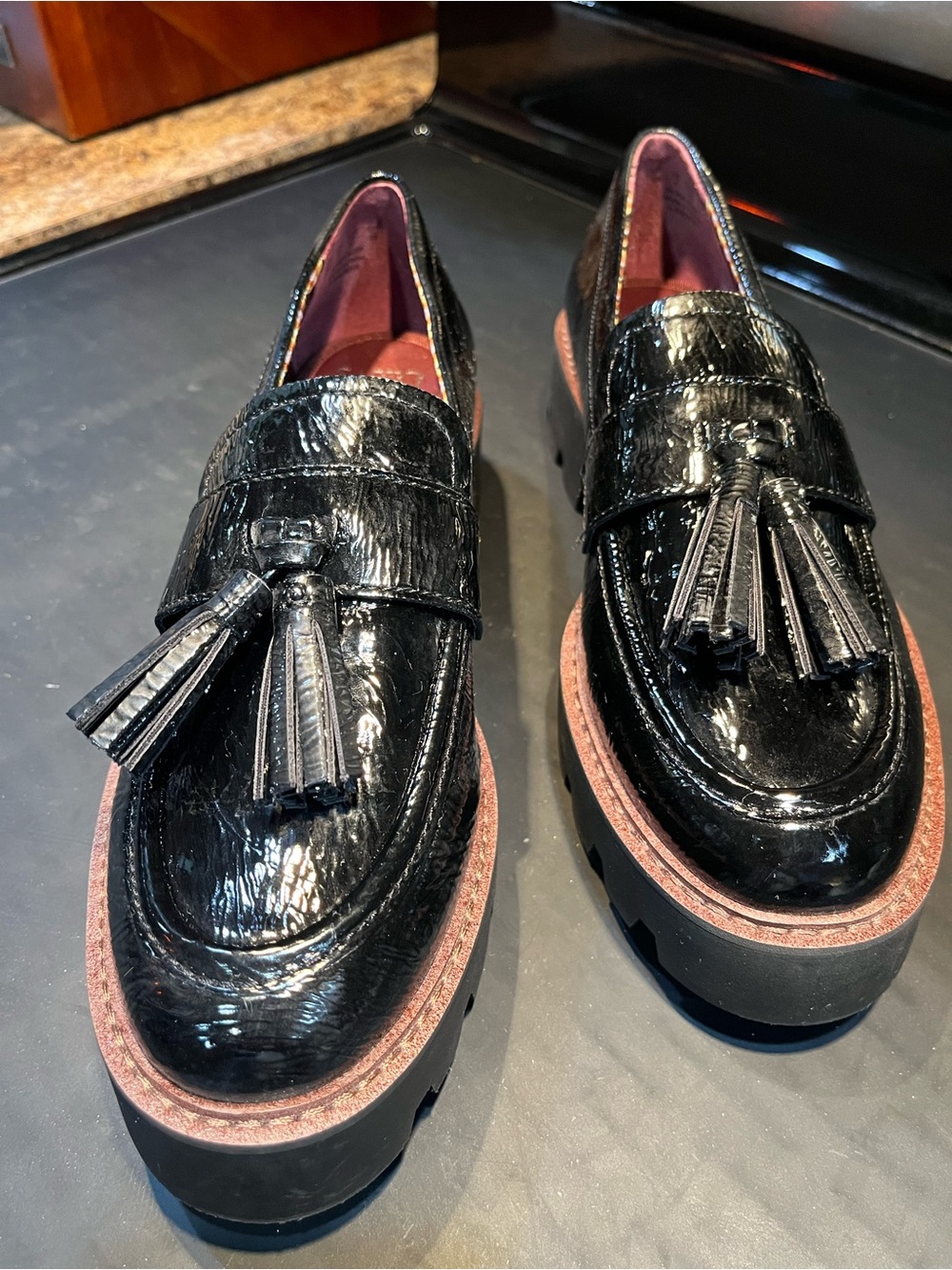 Women’s Black Patent Tassel Loafers